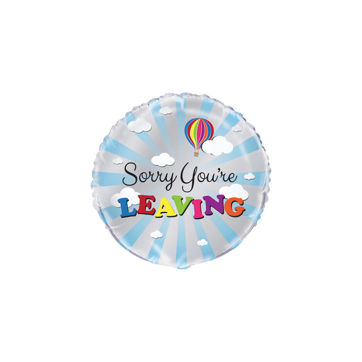 Colourful Sorry You're Leaving Foil Balloon - Inflated Colourful Sorry You're Leaving Foil Balloon - Inflated