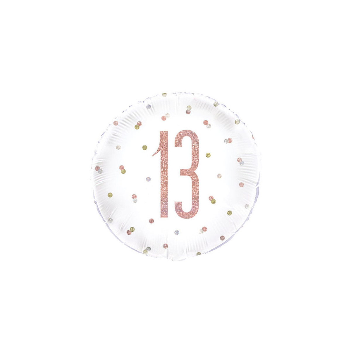 Rose Gold 13th Birthday Round Foil Balloon - Inflated