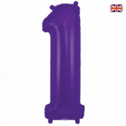 Purple Giant Number Supershape Foil Balloons - Numbers 0 - 9 - Inflated