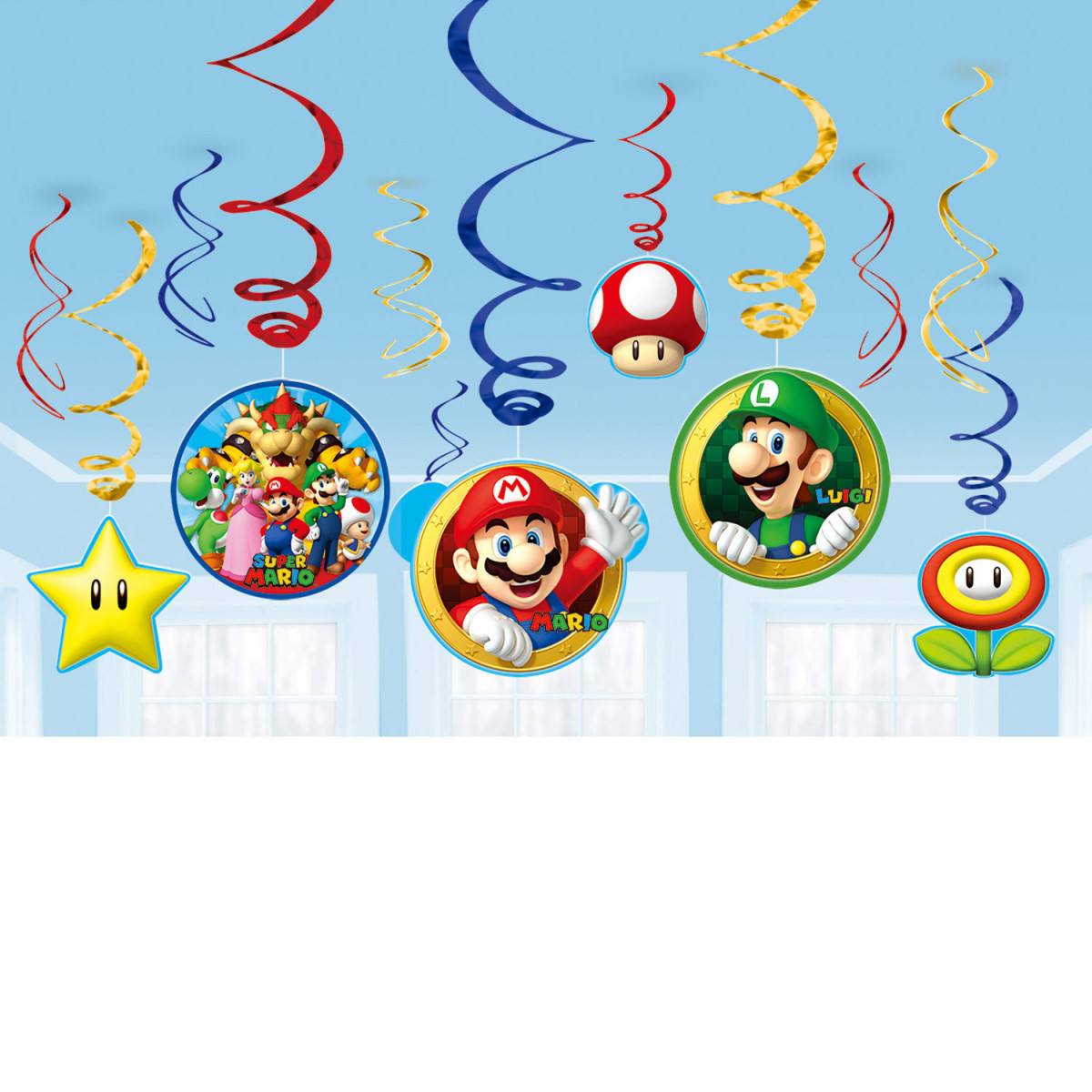 Super Mario Swirl Decorations Super Mario Swirl Decorations