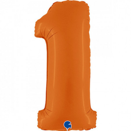 Orange Giant Number Supershape Foil Balloons - Numbers 0 - 9 - Inflated